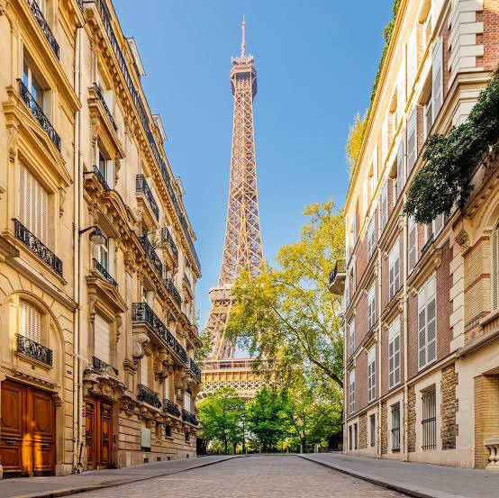 View of Eiffel Tower in Paris, France